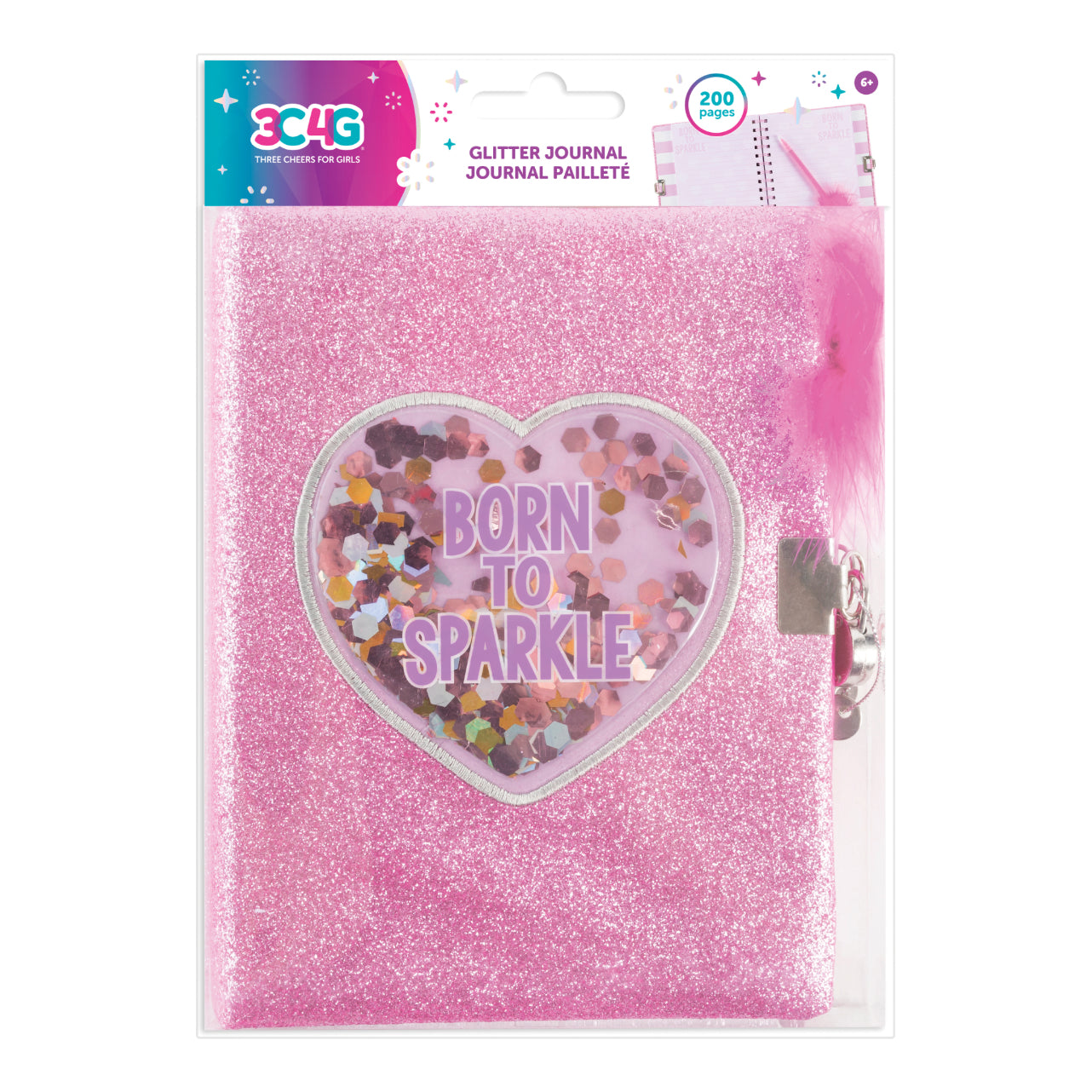 Born To Sparkle Glitter/Confetti Journal