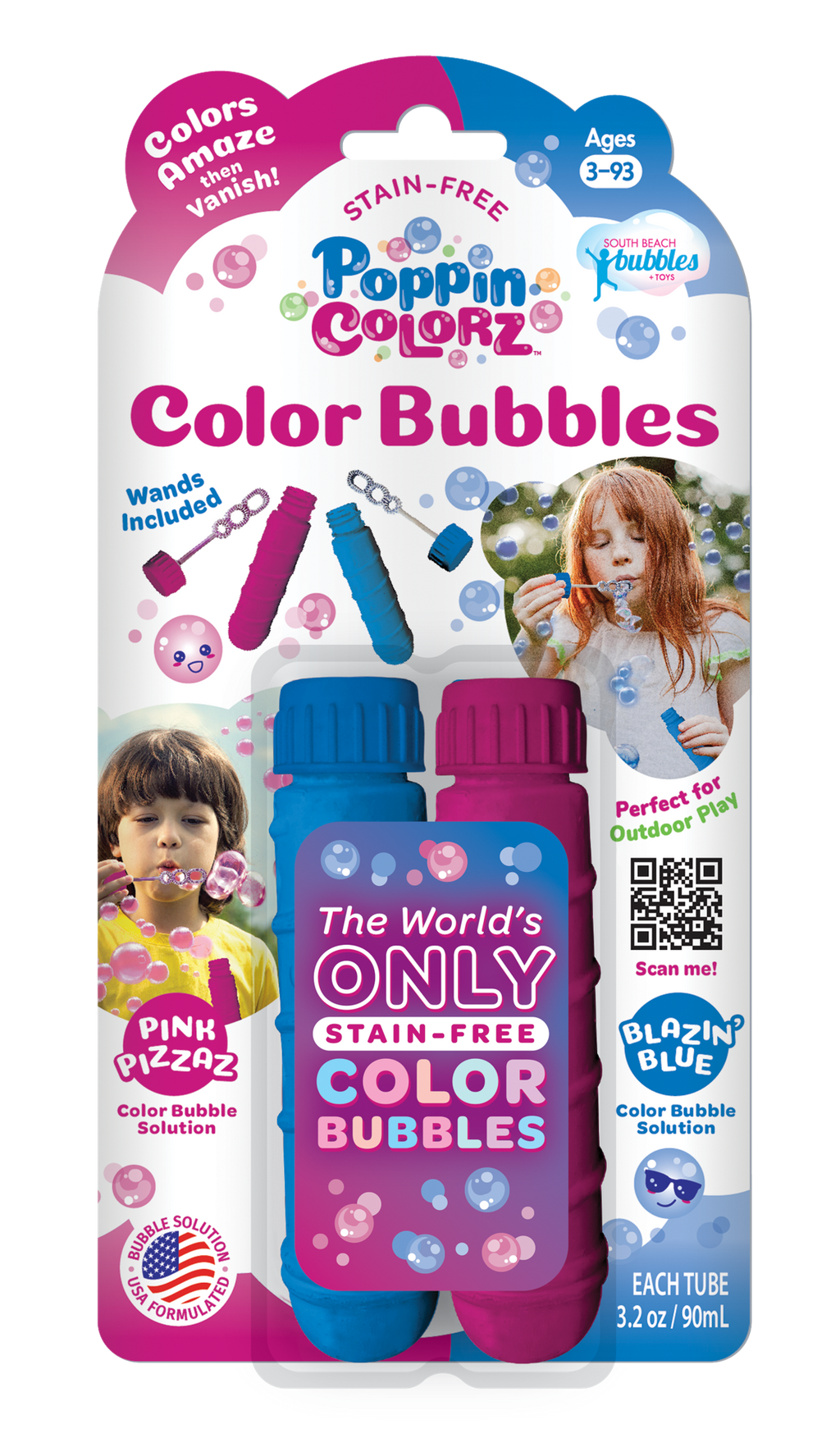 PoppinColorz 2-Pack Pink & Blue Tubes