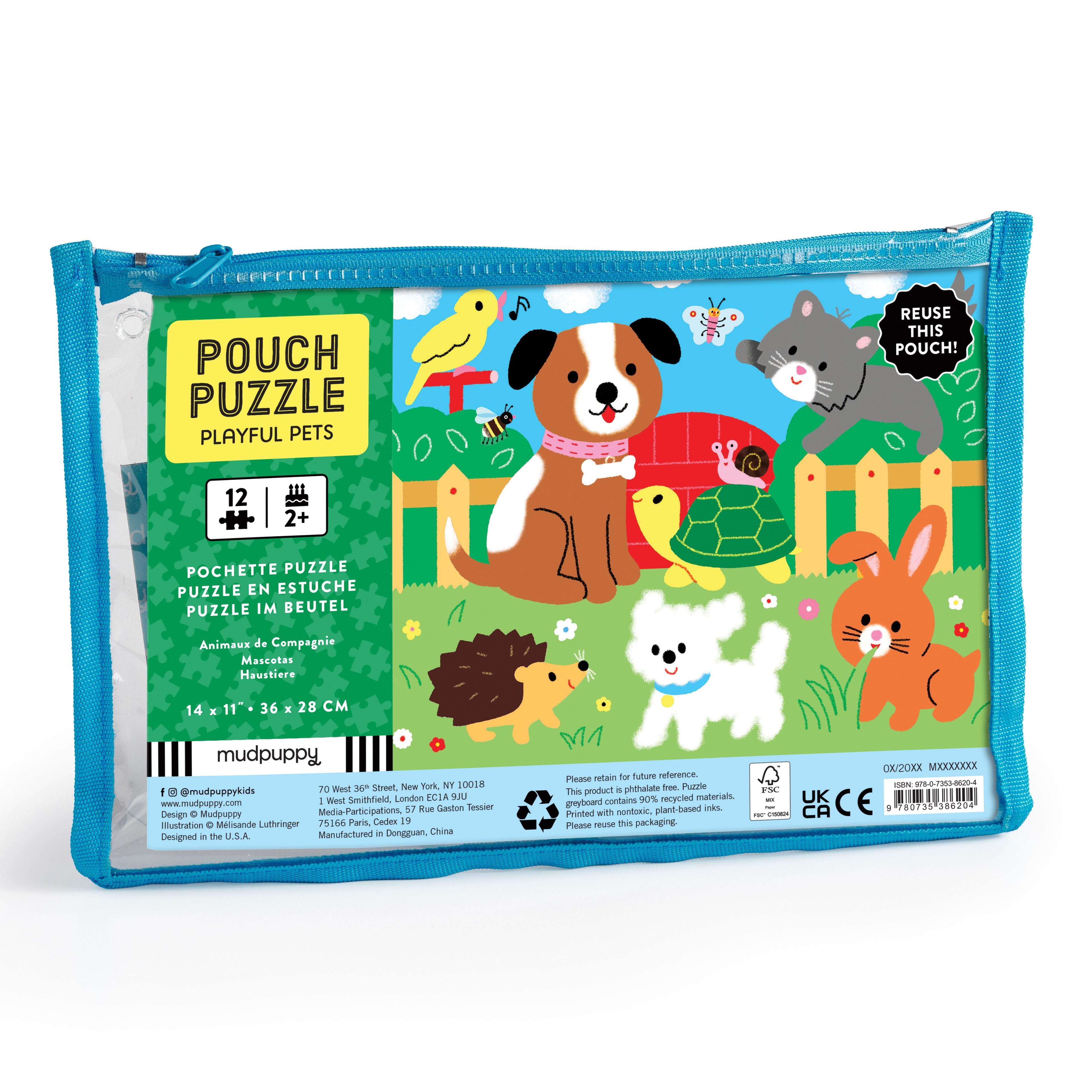 Puzzle 12 Pouch Playful Pets
