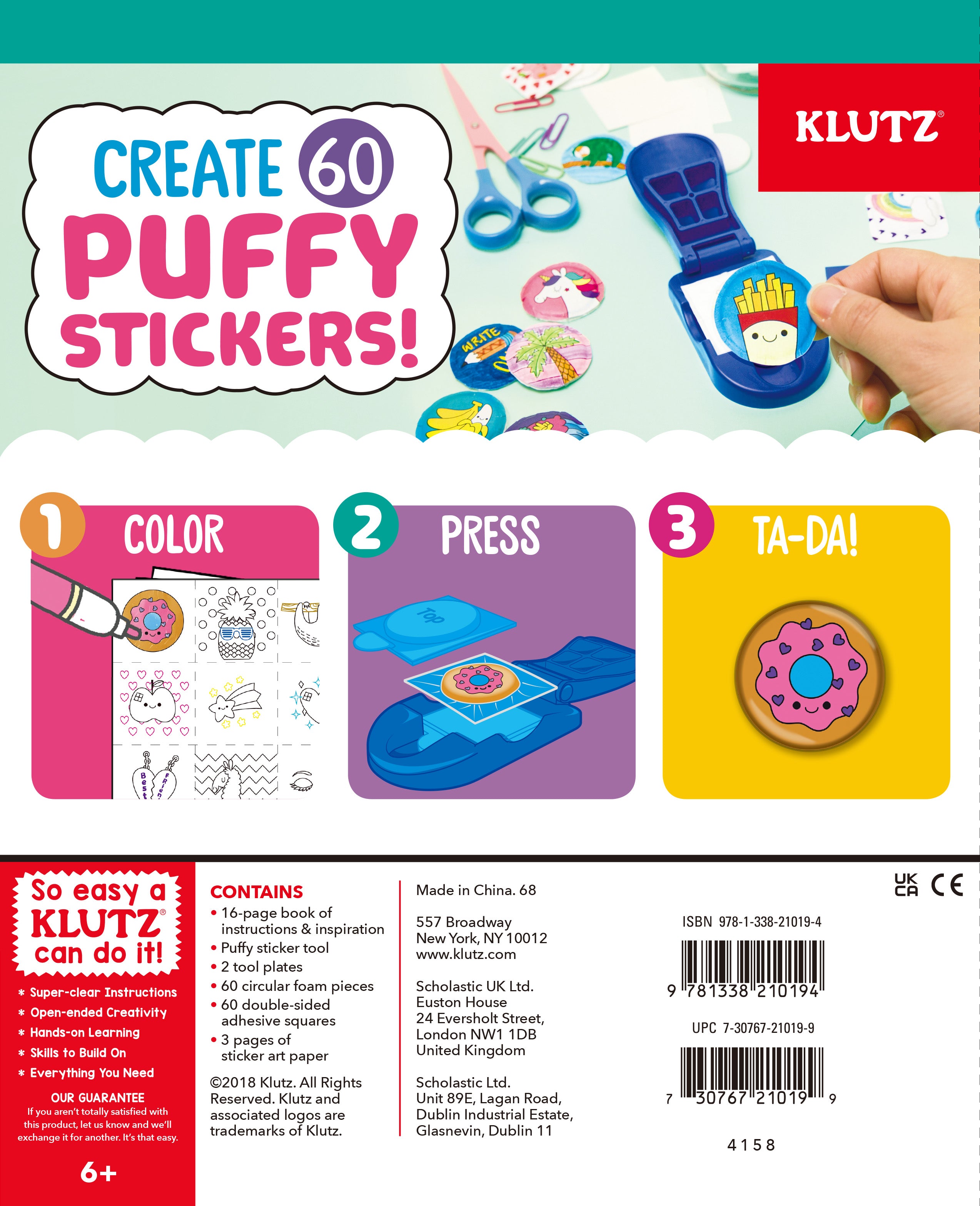 Klutz MAKE YOUR OWN PUFFY STICKERS