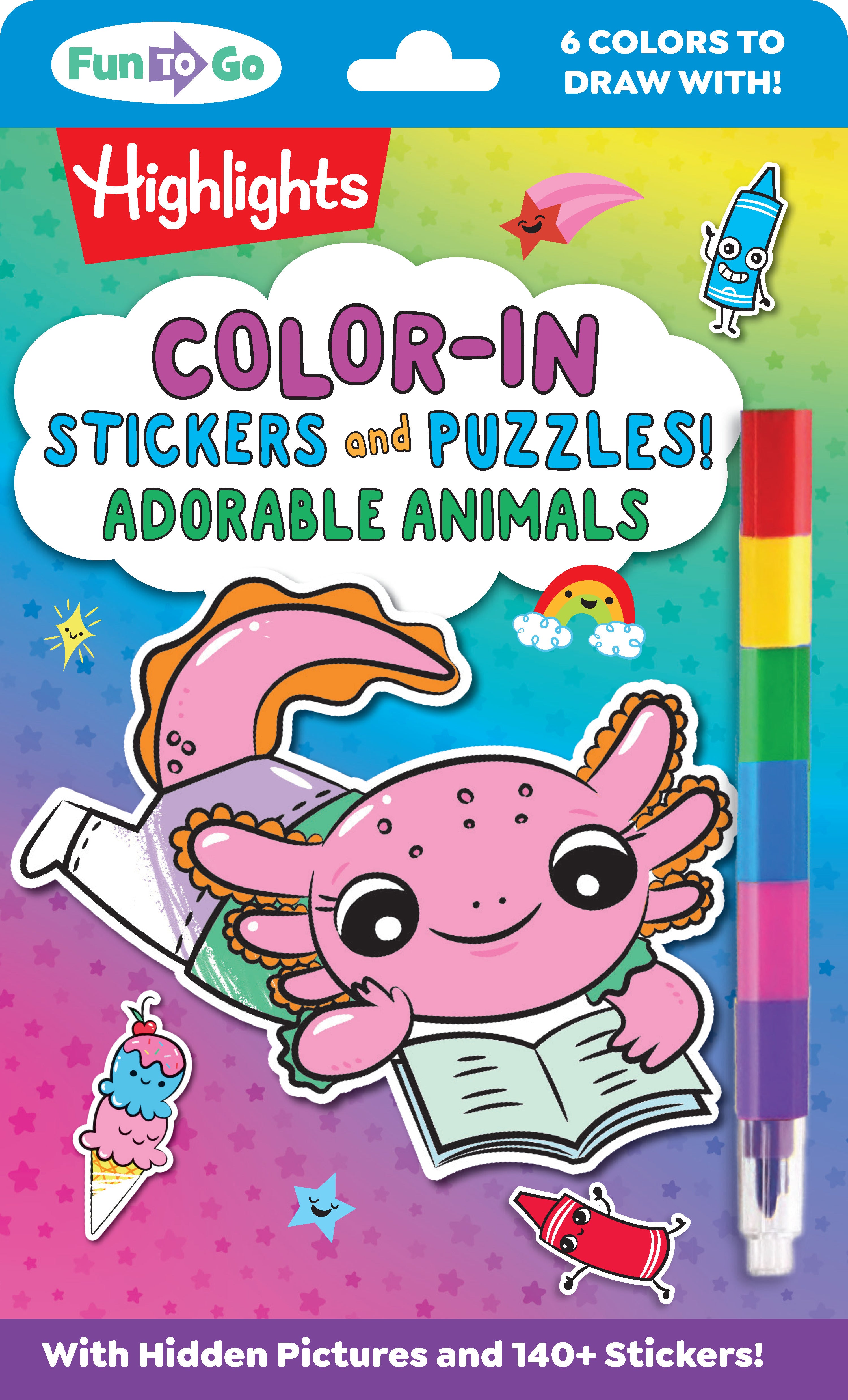 Color In Stickers and Puzzles! Adorable Animals
