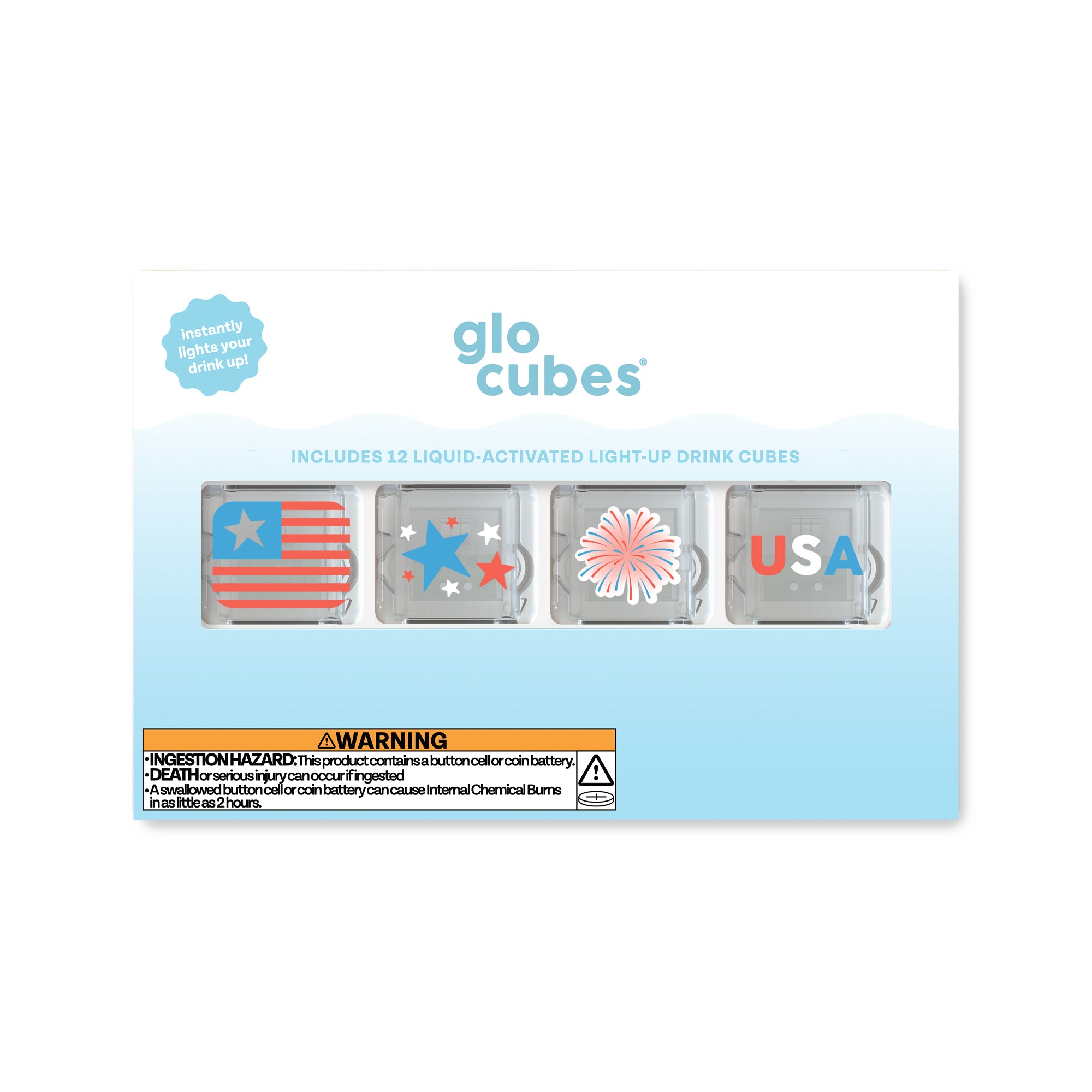 Glo Cubes Patriotic 12PK