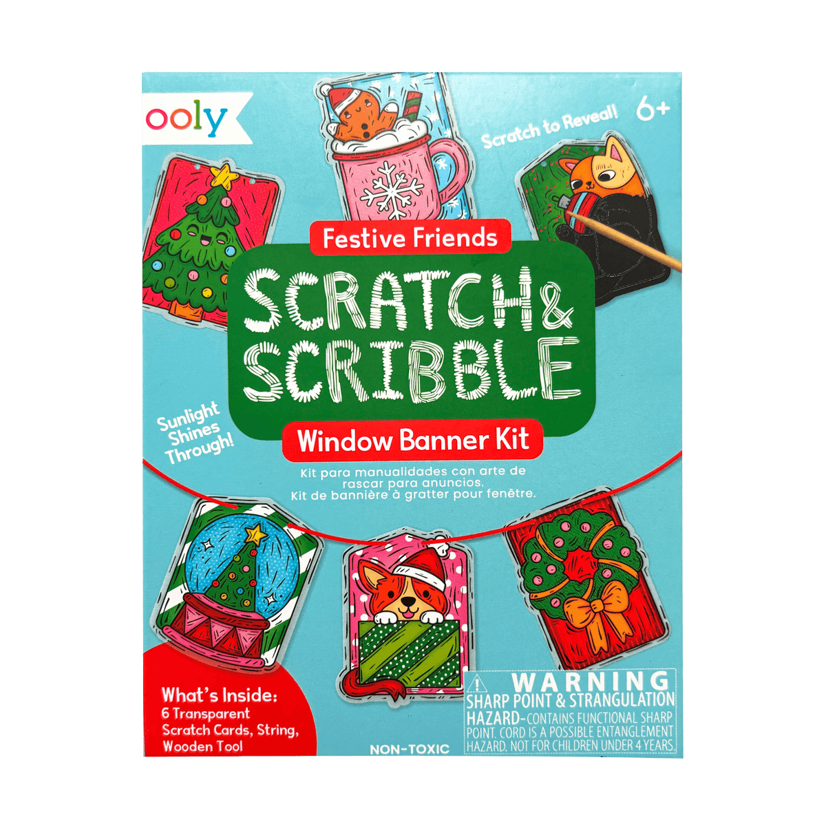 Mini Scratch & Scribble Window Banner Kit   Festive Friends