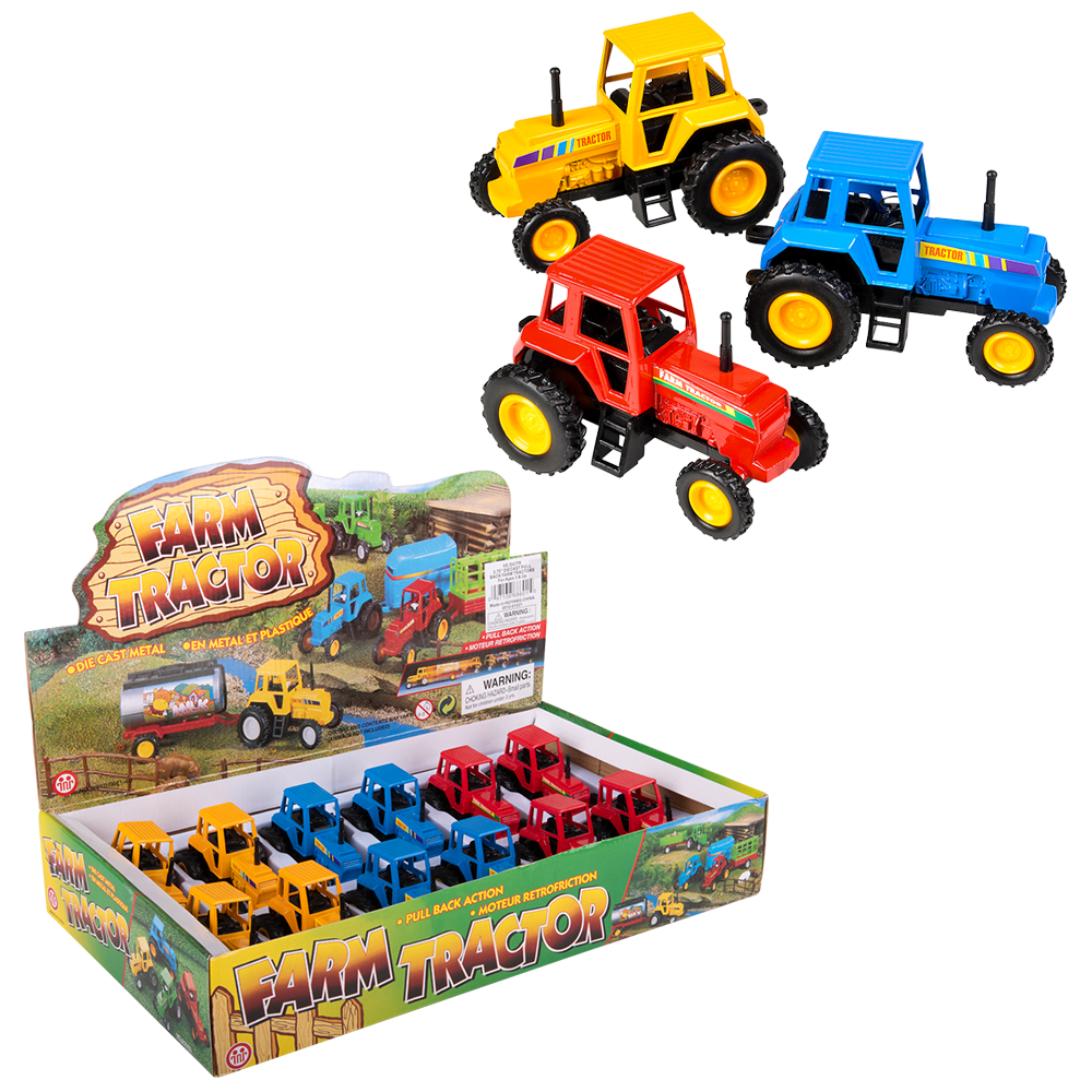 Die Cast Pull Back Farm Tractor