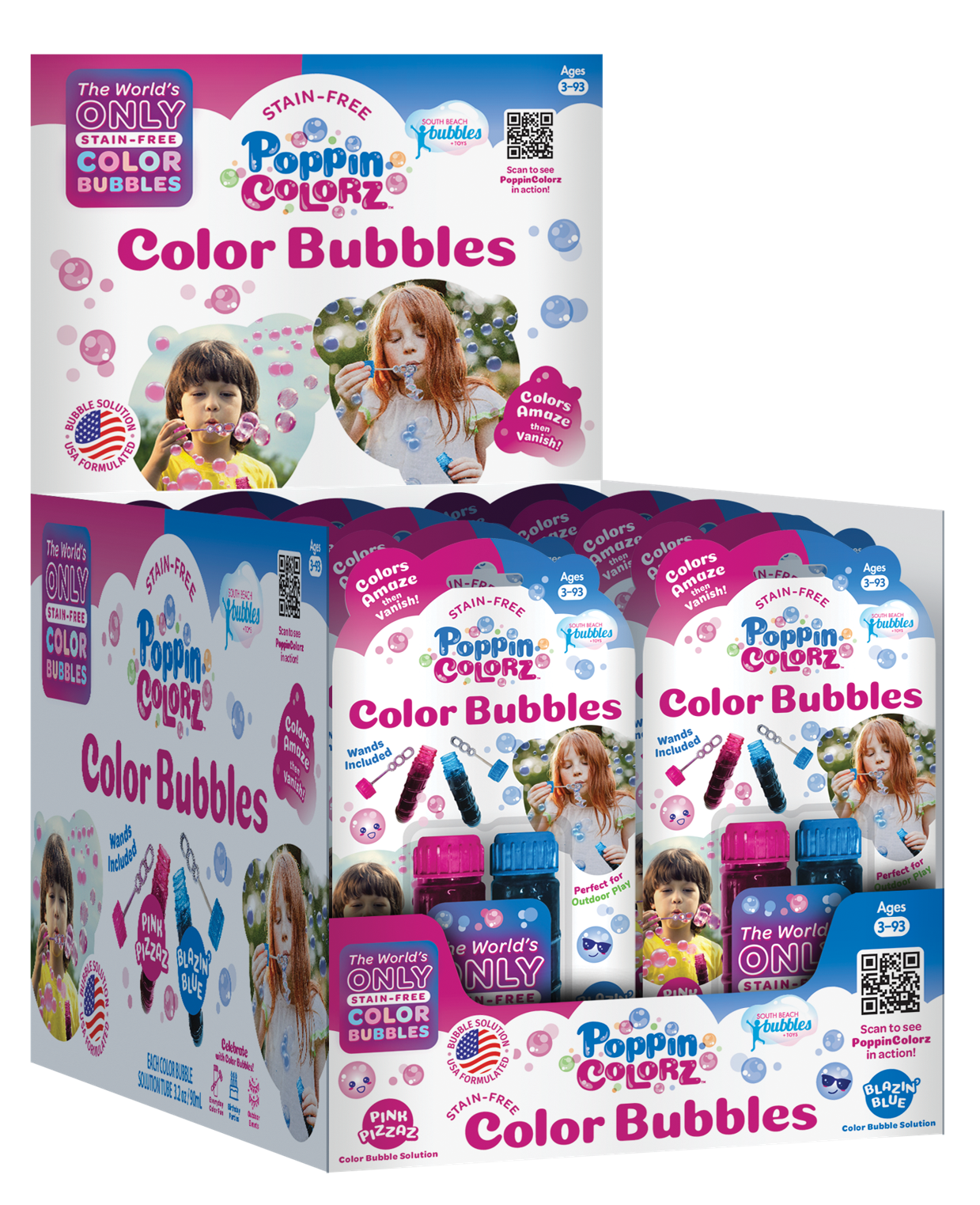 PoppinColorz 2-Pack Pink & Blue Tubes