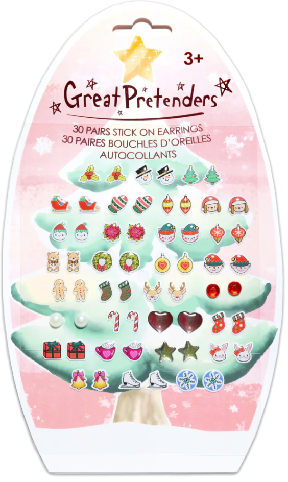 Holiday Sticker Earrings, 30 pairs