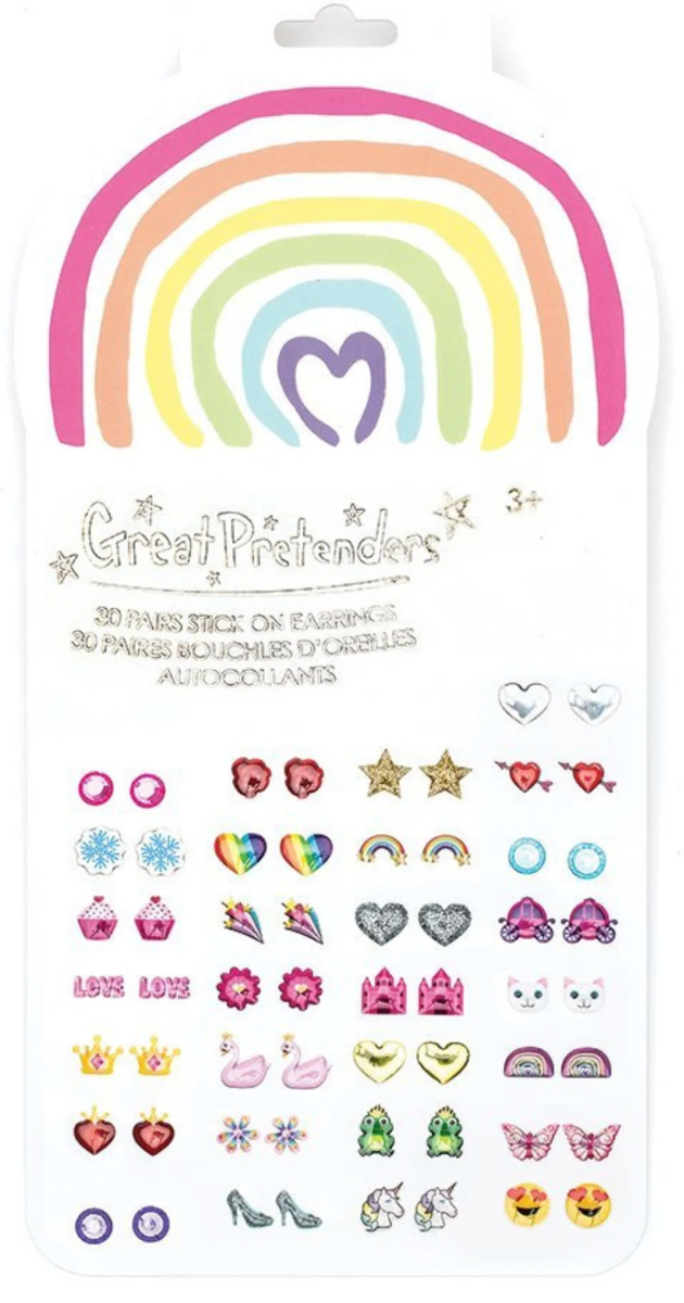Rainbow Love Sticker Earrings, 30 pairs